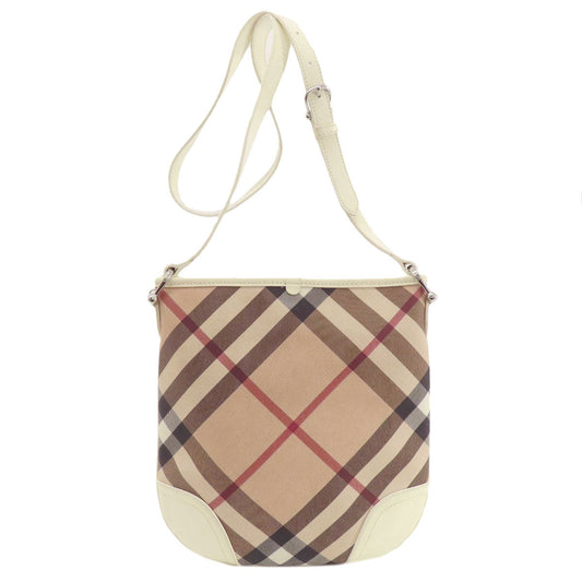 BURBERRY Shoulder Bag PVC beige Nova Check Women Used Authentic
