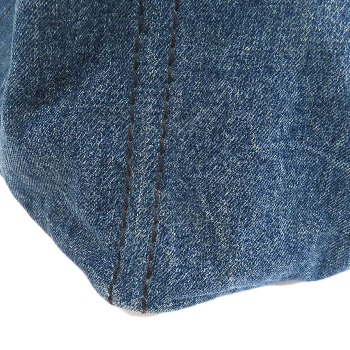 PRADA Tote Bag denim Navy Canapa Women Used Authentic