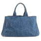 PRADA Tote Bag denim Navy Canapa Women Used Authentic