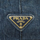 PRADA Tote Bag denim Navy Canapa Women Used Authentic