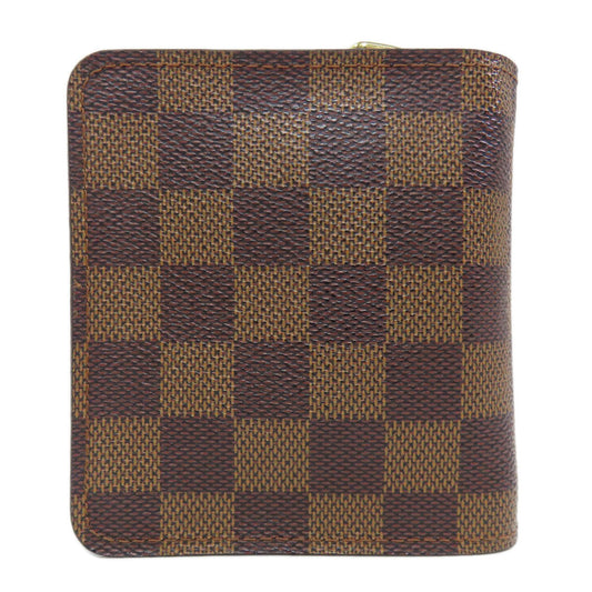 LOUIS VUITTON Bifold Wallet M61668 Damier canvas Brown Compact zip