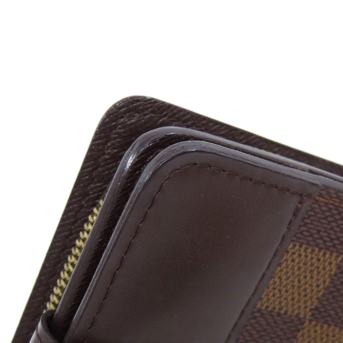 LOUIS VUITTON Bifold Wallet M61668 Damier canvas Brown Compact zip