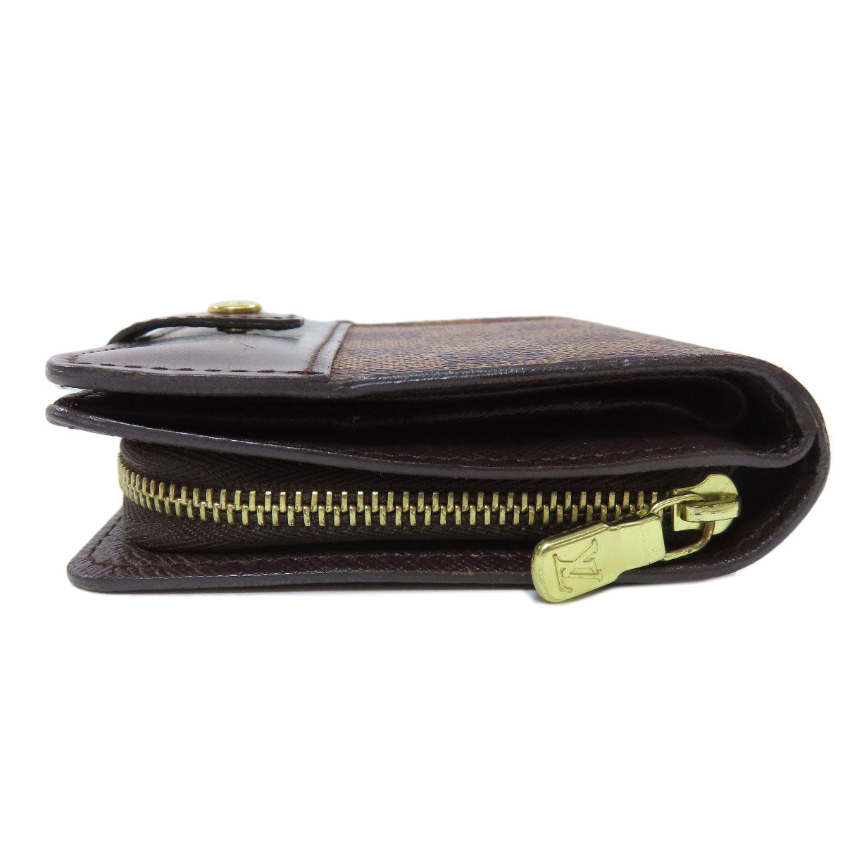 LOUIS VUITTON Bifold Wallet M61668 Damier canvas Brown Compact zip