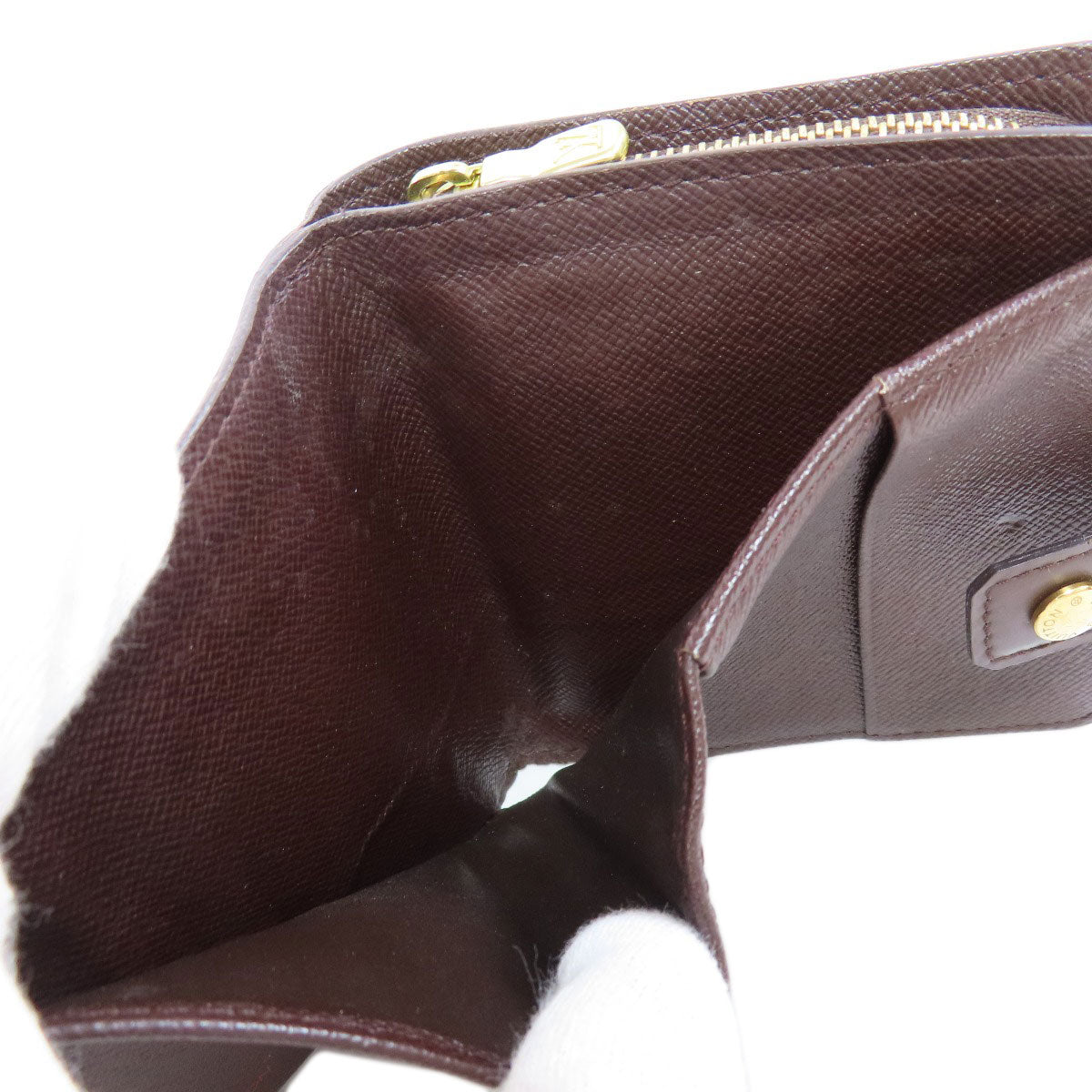 LOUIS VUITTON Bifold Wallet M61668 Damier canvas Brown Compact zip
