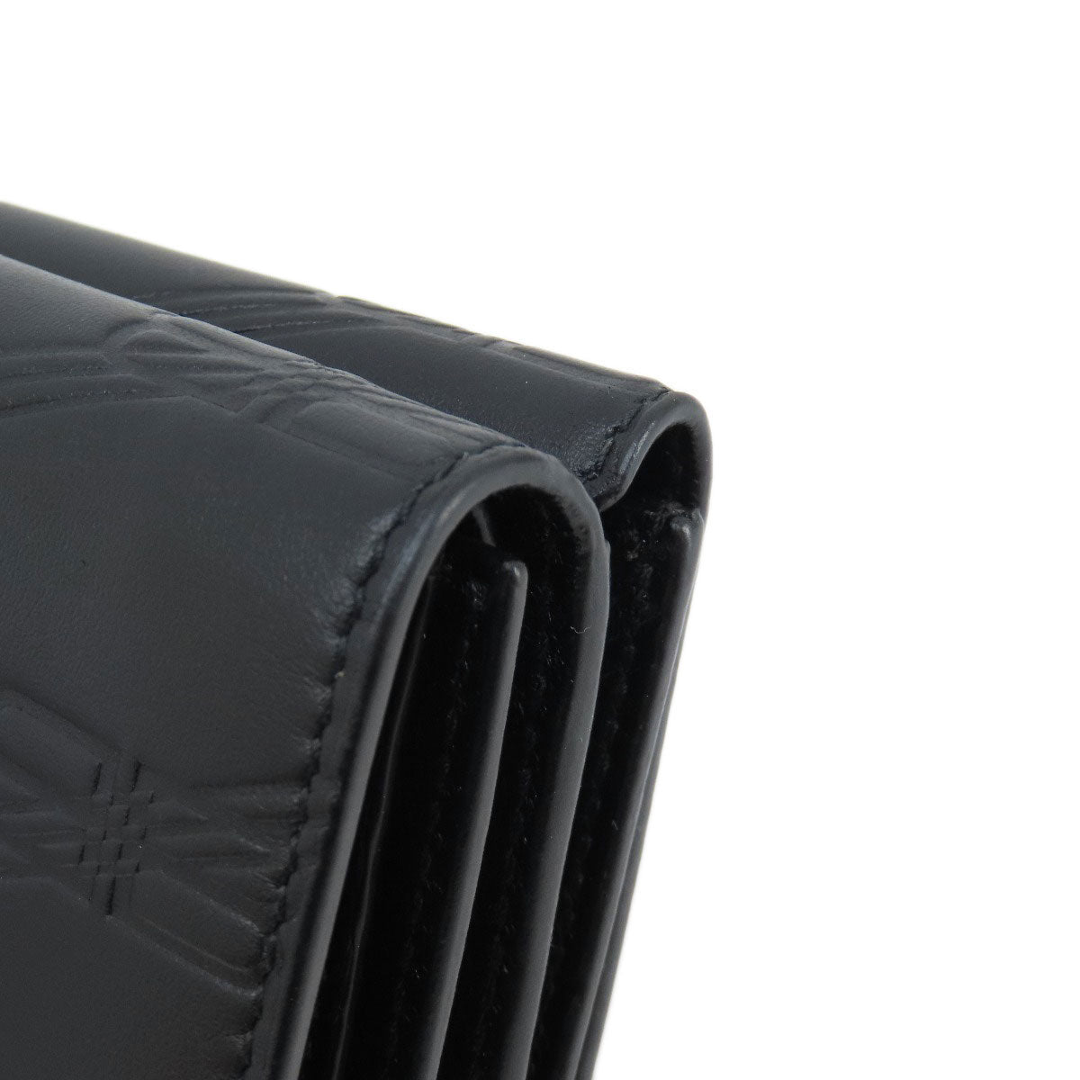 BALENCIAGA Bifold Wallet 717790 leather black BB Monogram Mini Wallet mens(Unisex) Used Authentic