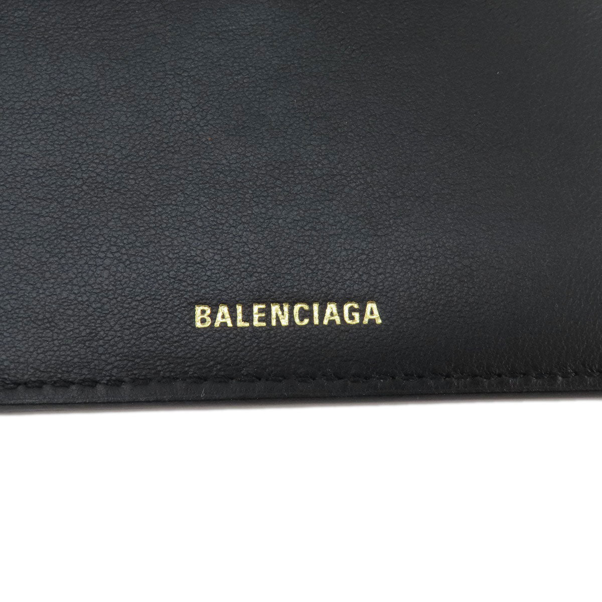 BALENCIAGA Bifold Wallet 717790 leather black BB Monogram Mini Wallet mens(Unisex) Used Authentic