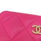 CHANEL Coin case lambskin pink Matrasse Women Used Authentic