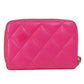 CHANEL Coin case lambskin pink Matrasse Women Used Authentic