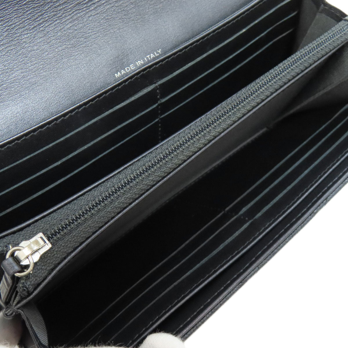CHANEL Long Wallet Purse Soft Grained Calfskin gray COCO Mark Women Used Authentic