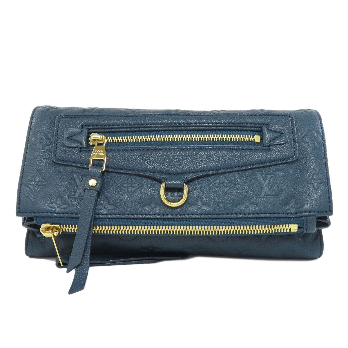 LOUIS VUITTON Clutch bag M93427 Ann Platt Navy Pettyant Women Used Authentic