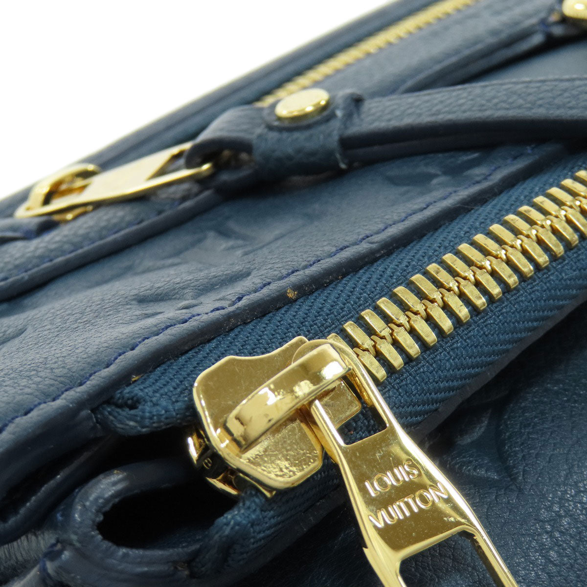 LOUIS VUITTON Clutch bag M93427 Ann Platt Navy Pettyant Women Used Authentic
