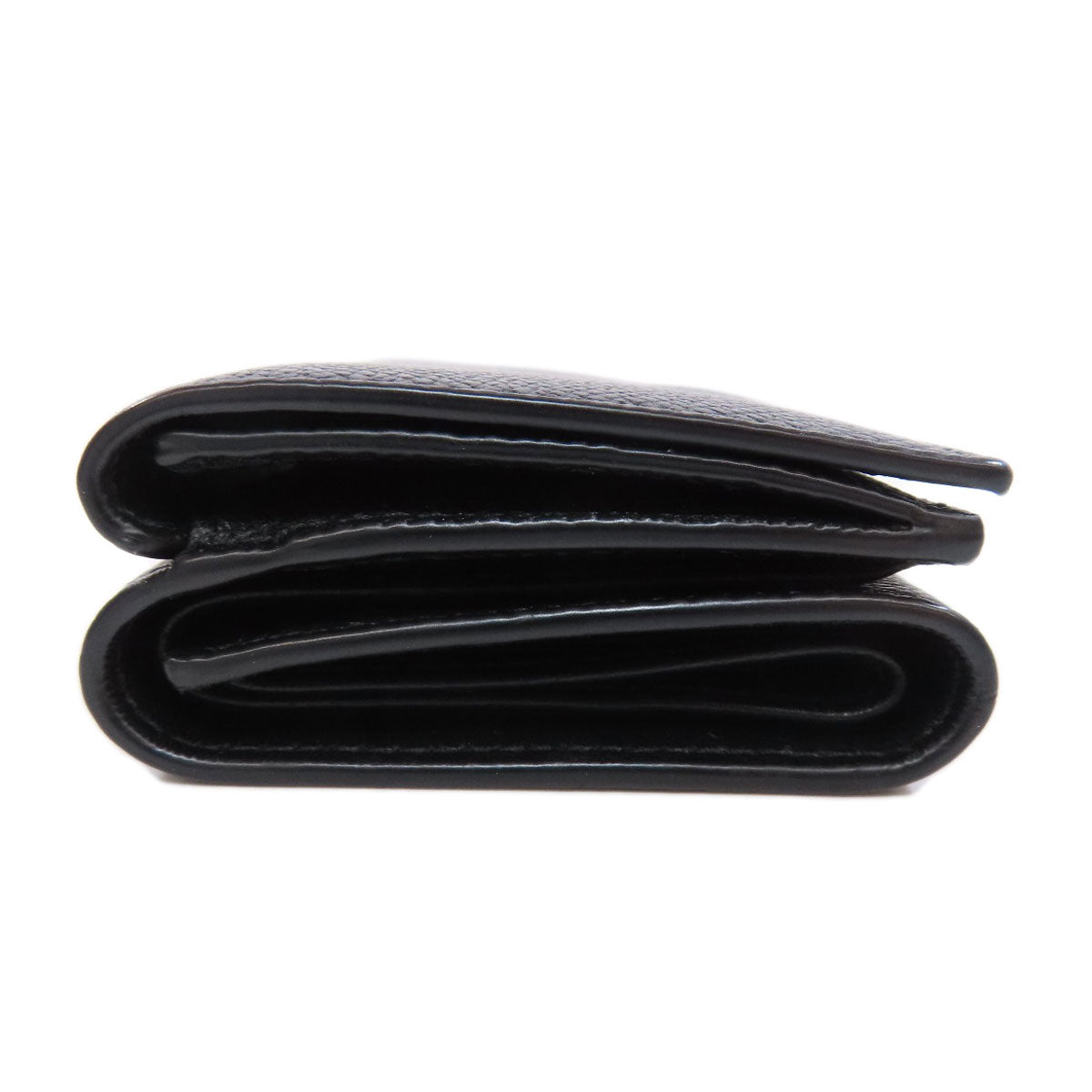 BALENCIAGA Bifold Wallet 558208 leather black logo Tri-fold Wallet mens Used Authentic