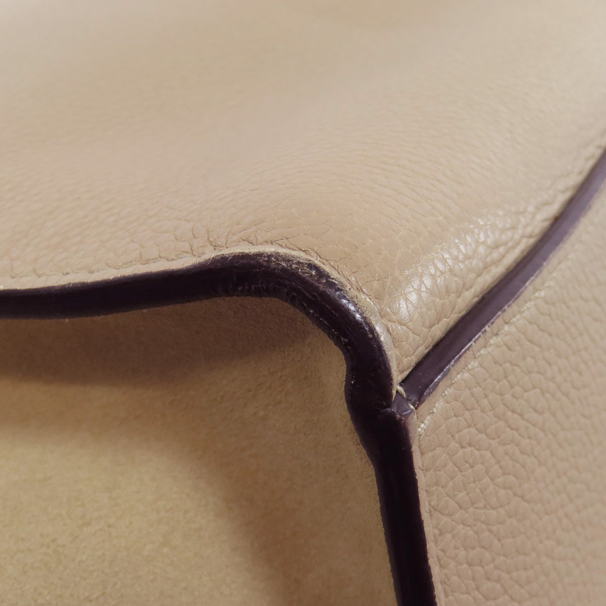 CELINE Tote Bag Calfskin beige Trapeze Women Used Authentic