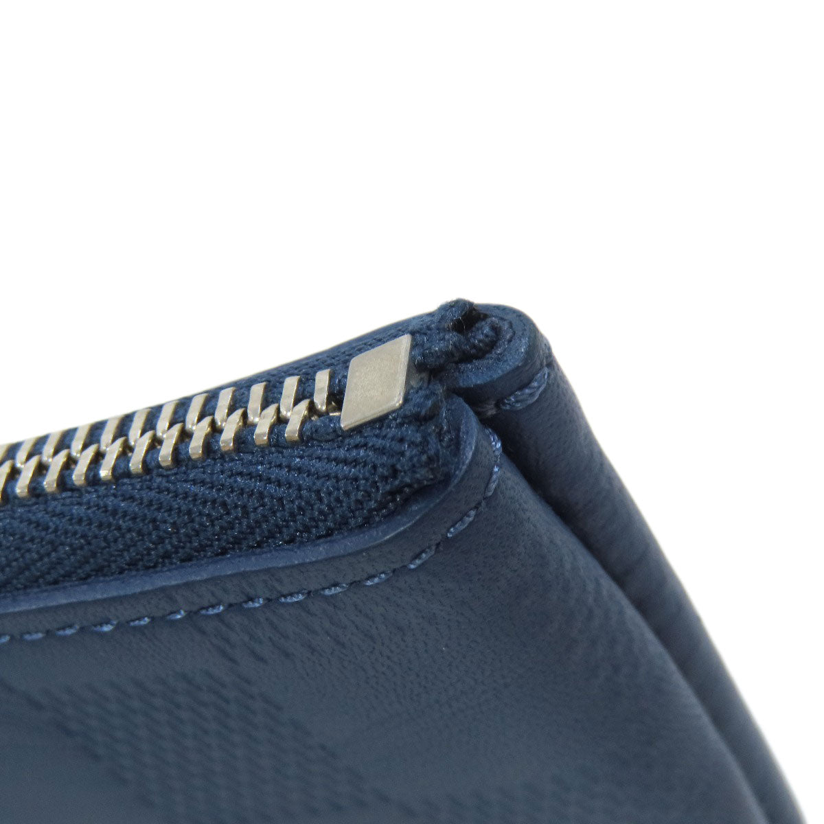 LOUIS VUITTON Coin case N40438 Damier Anfini Navy Pochette Kle Women Used Authentic