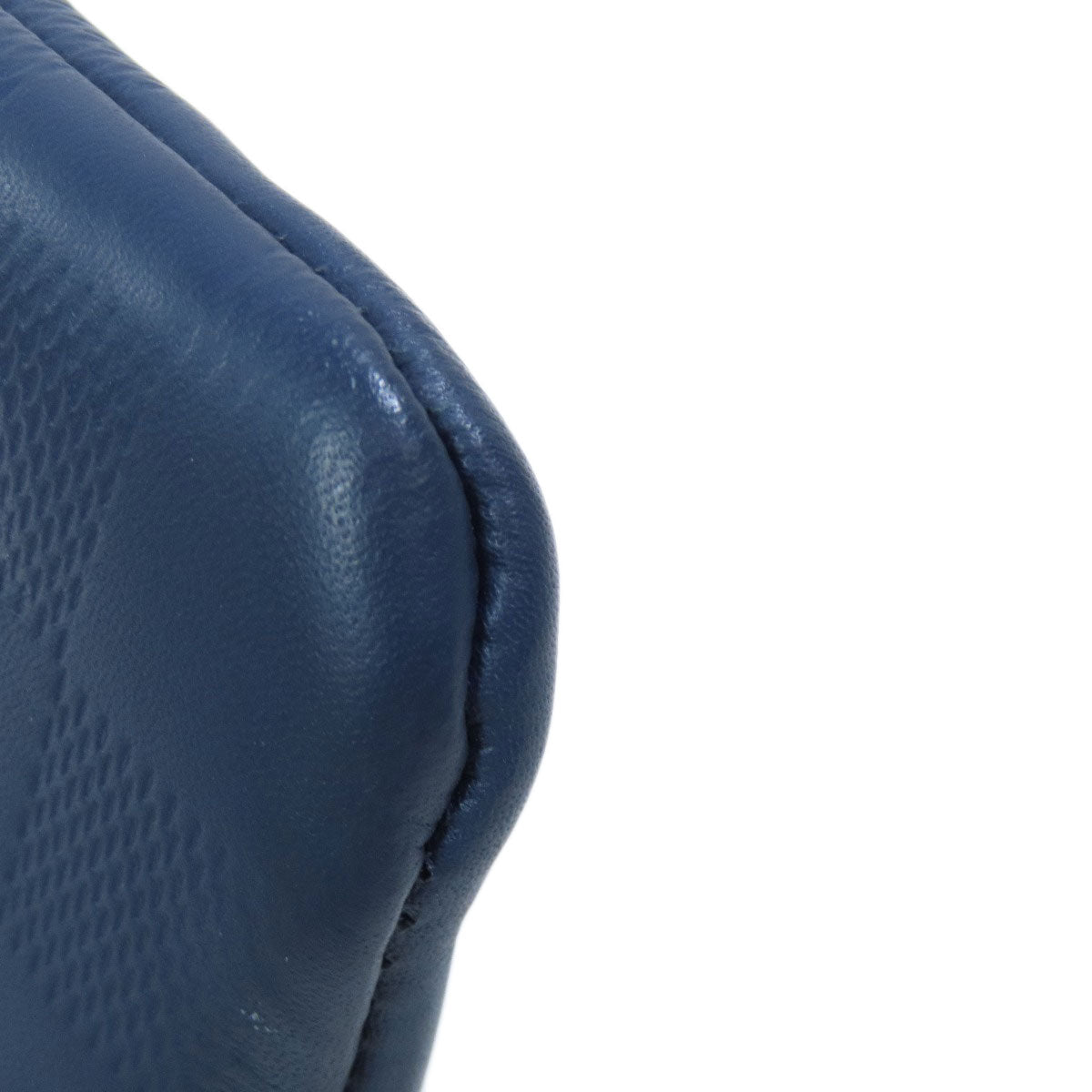 LOUIS VUITTON Coin case N40438 Damier Anfini Navy Pochette Kle Women Used Authentic