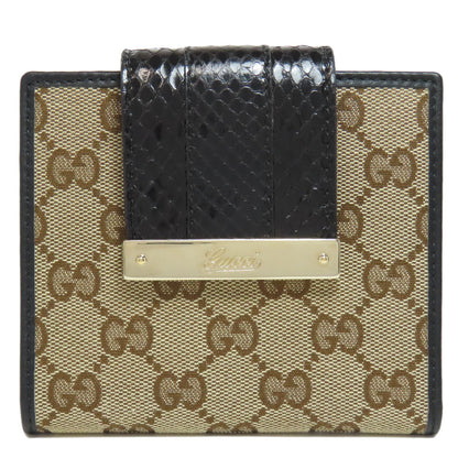 GUCCI Bifold Wallet 181669 canvas Brown GG Women Used Authentic