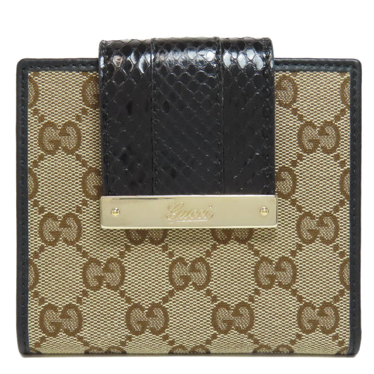 GUCCI Bifold Wallet 181669 canvas Brown GG Women Used Authentic