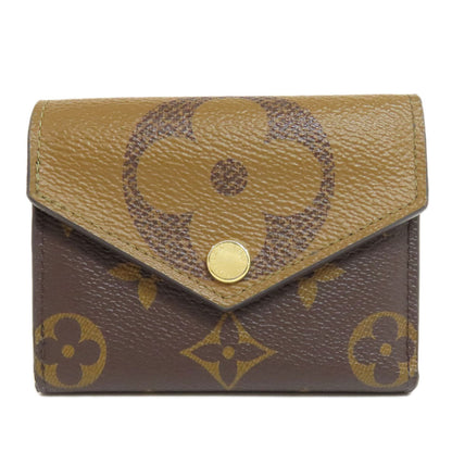 LOUIS VUITTON Bifold Wallet M80725 Monogram reverse Brown Zoe Women Used Authentic