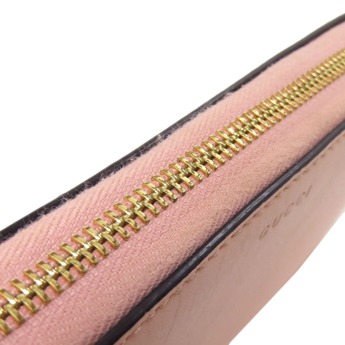 GUCCI Long Wallet Purse 453158 leather pink logo Women Used Authentic