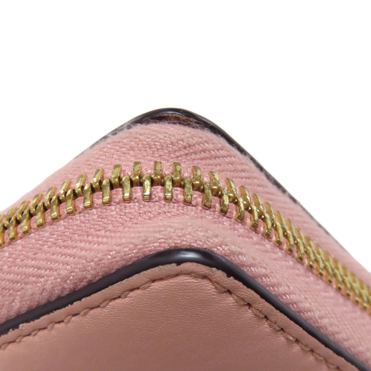 GUCCI Long Wallet Purse 453158 leather pink logo Women Used Authentic