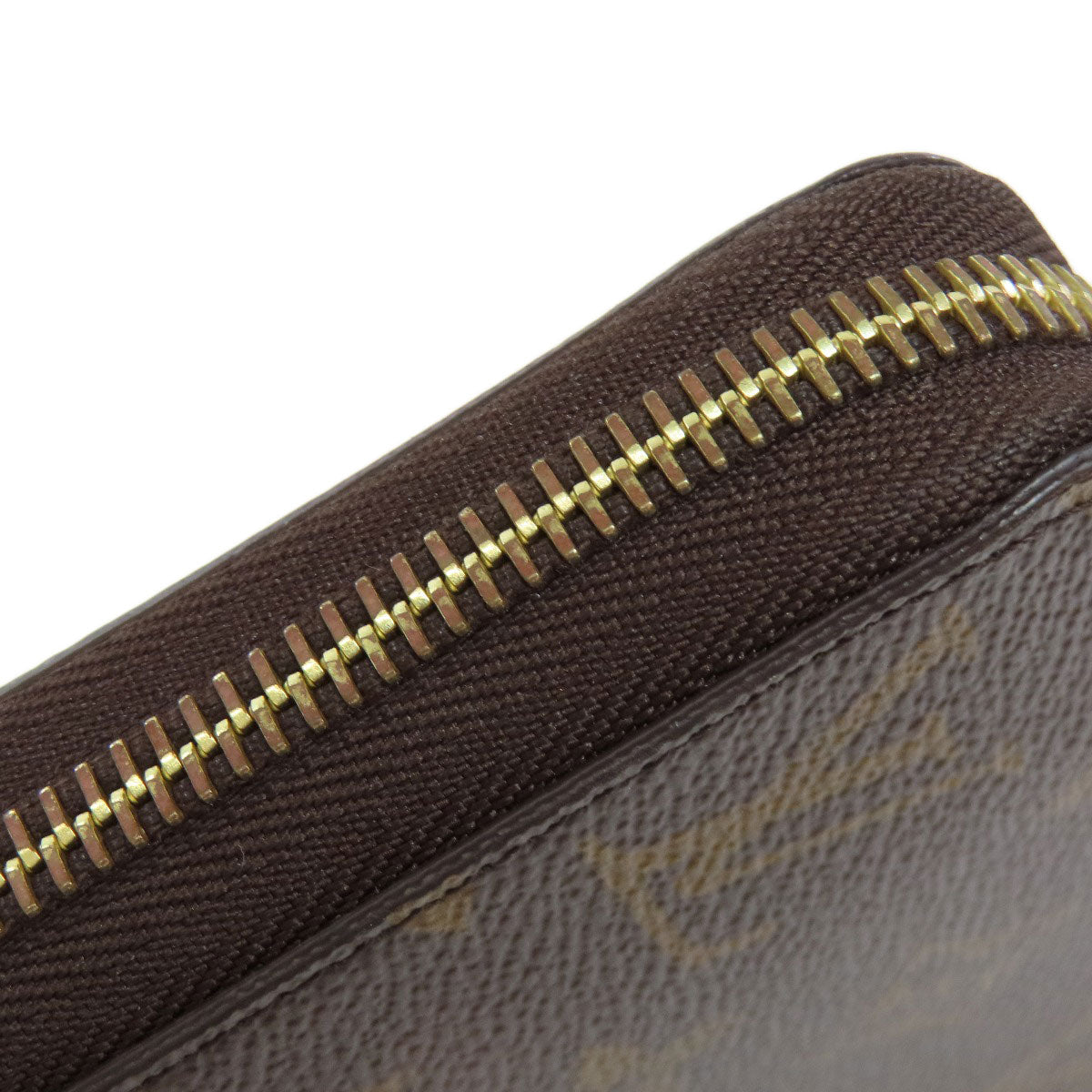 LOUIS VUITTON Long Wallet Purse M42616 Damier canvas Brown Zippy wallet Women Used Authentic