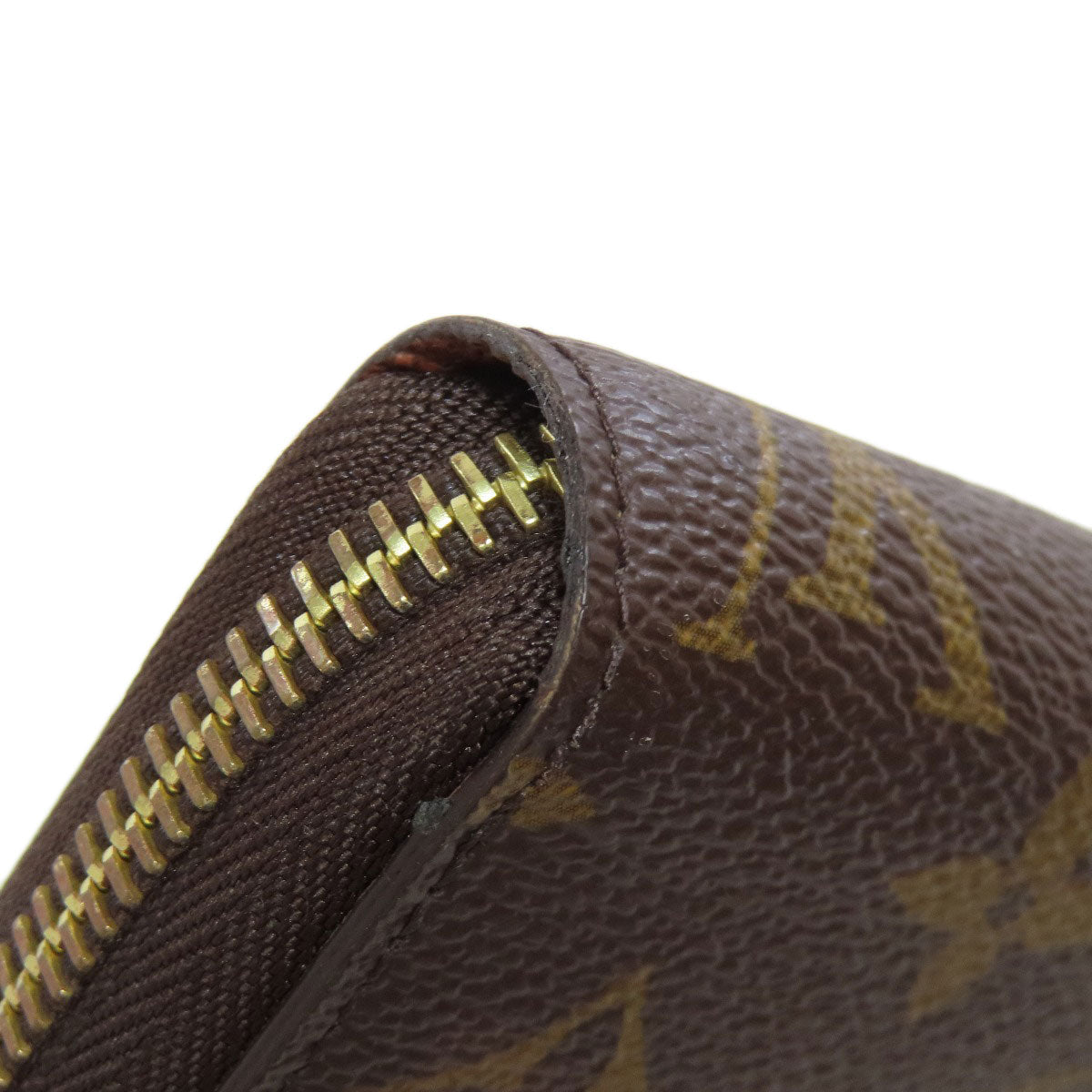LOUIS VUITTON Long Wallet Purse M42616 Damier canvas Brown Zippy wallet Women Used Authentic