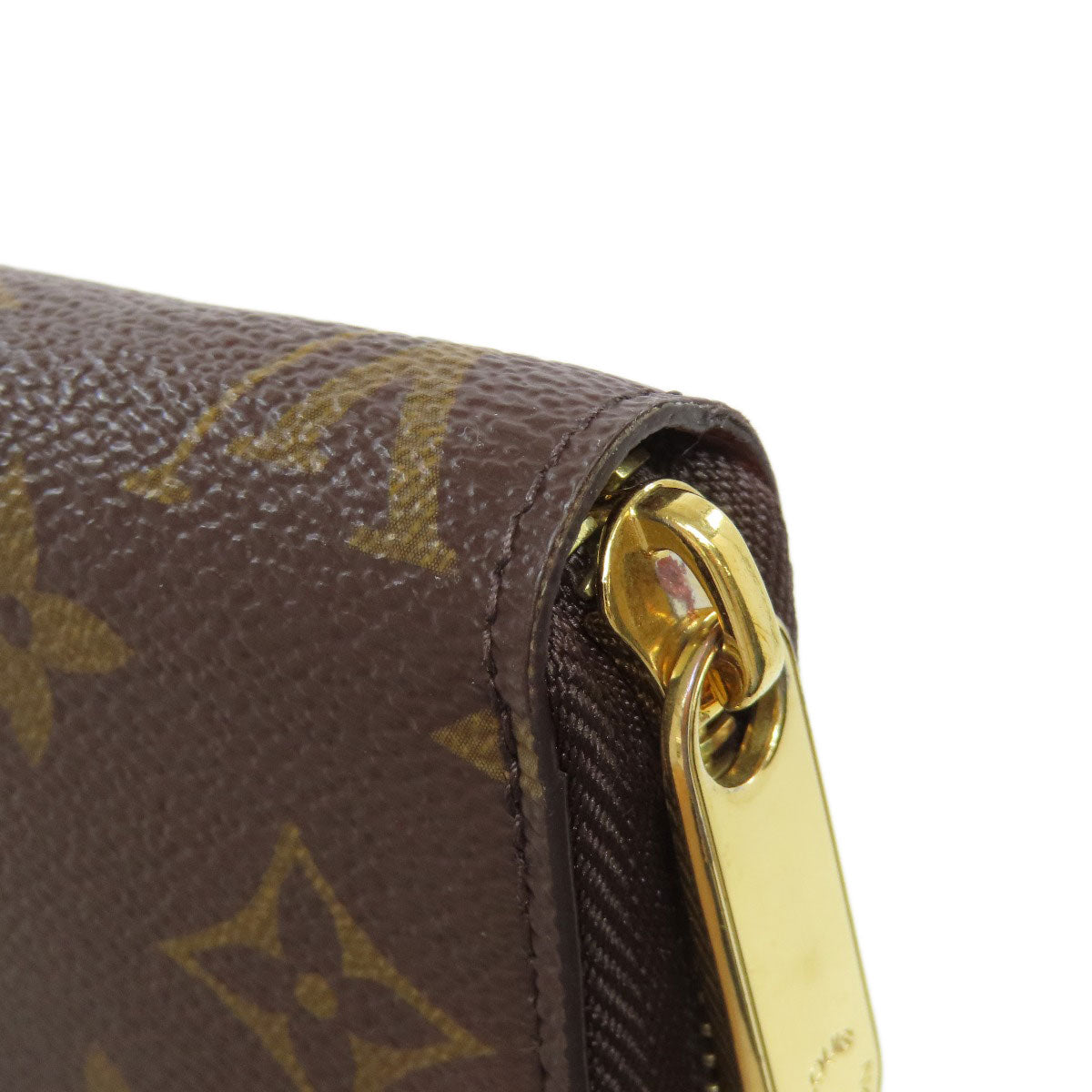 LOUIS VUITTON Long Wallet Purse M42616 Damier canvas Brown Zippy wallet Women Used Authentic