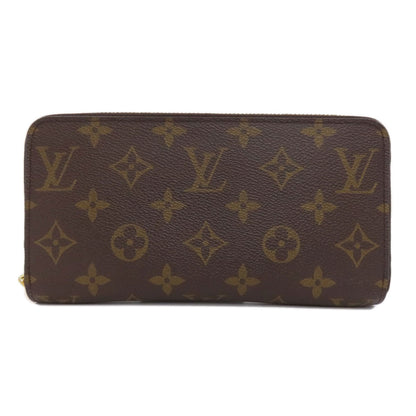 LOUIS VUITTON Long Wallet Purse M42616 Damier canvas Brown Zippy wallet Women Used Authentic