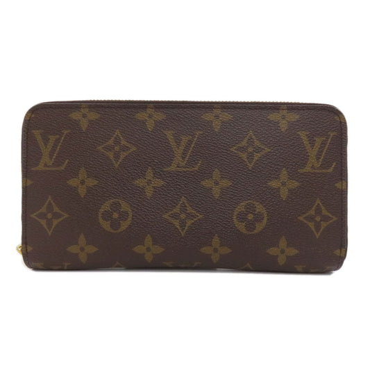 LOUIS VUITTON Long Wallet Purse M42616 Damier canvas Brown Zippy wallet Women Used Authentic