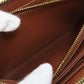 LOUIS VUITTON Long Wallet Purse M42616 Damier canvas Brown Zippy wallet Women Used Authentic