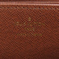 LOUIS VUITTON Long Wallet Purse M42616 Damier canvas Brown Zippy wallet Women Used Authentic