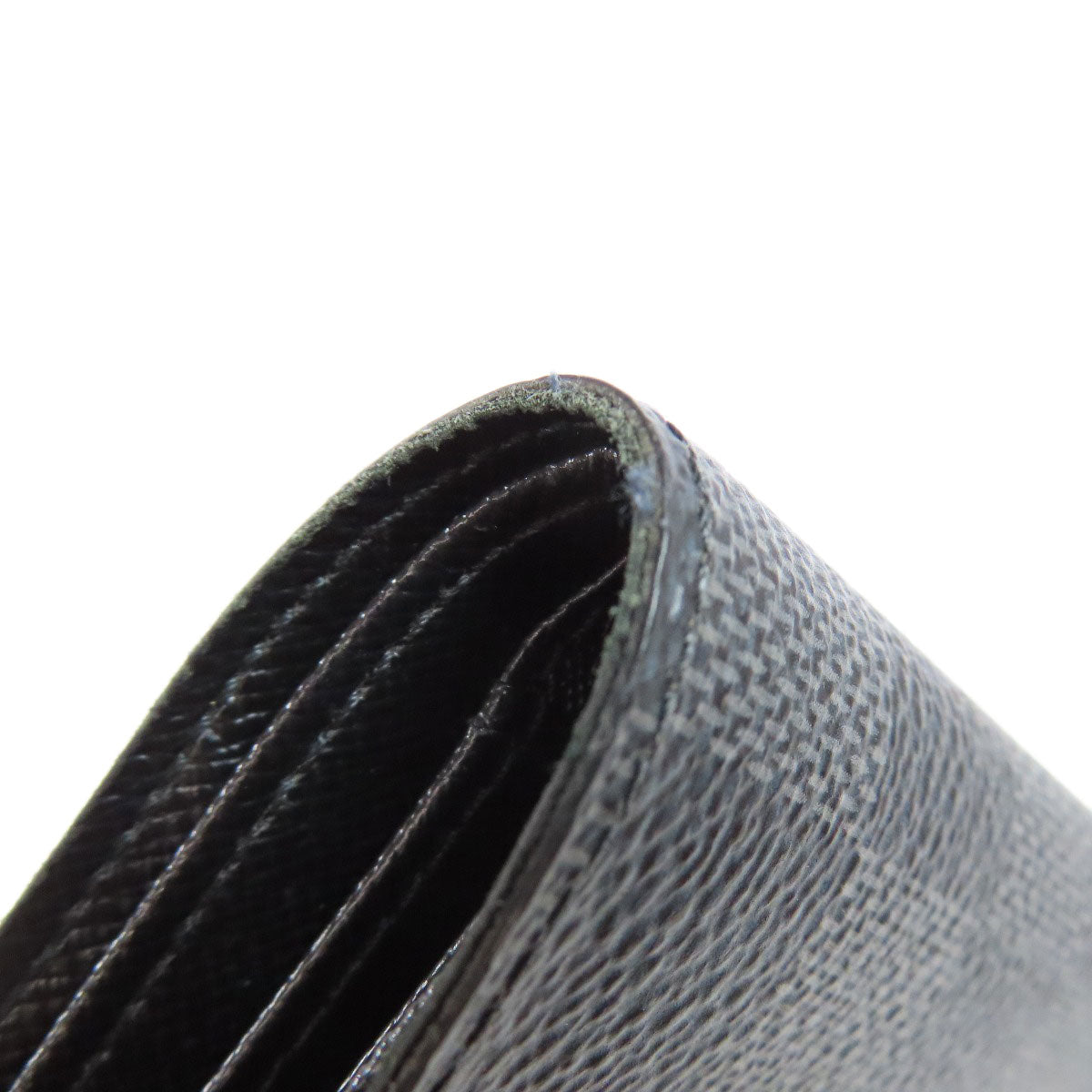 LOUIS VUITTON Bifold Wallet N62663 Damier canvas black Portefeuille Women Used Authentic