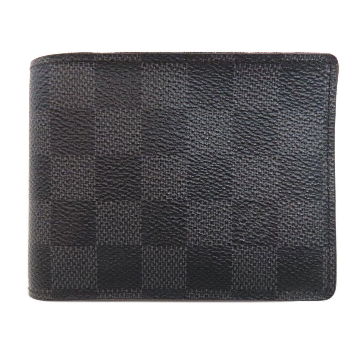 LOUIS VUITTON Bifold Wallet N62663 Damier canvas black Portefeuille Women Used Authentic