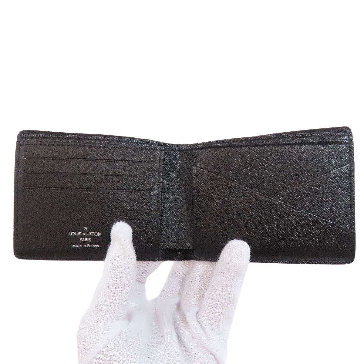LOUIS VUITTON Bifold Wallet N62663 Damier canvas black Portefeuille Women Used Authentic