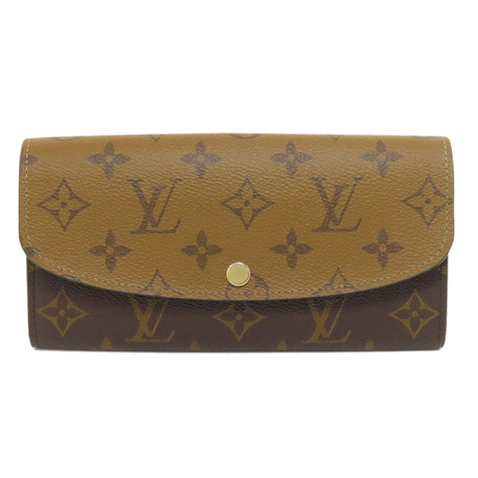 LOUIS VUITTON Long Wallet Purse M82157 Monogram reverse Brown Portefeuille Emily