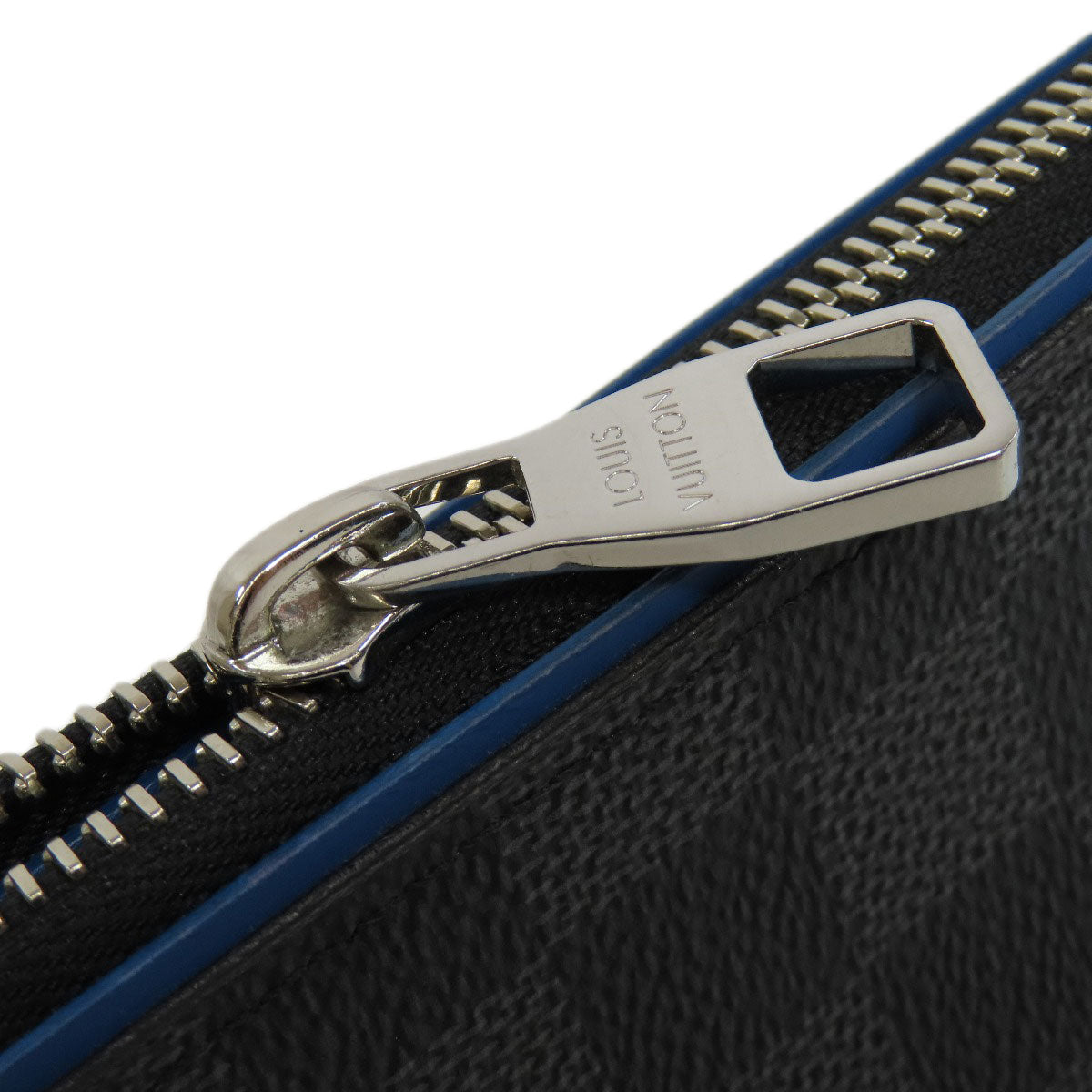 LOUIS VUITTON Long Wallet Purse N64436 Damier canvas black Zippy wallet  Vertical mens Used Authentic