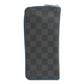 LOUIS VUITTON Long Wallet Purse N64436 Damier canvas black Zippy wallet  Vertical mens Used Authentic