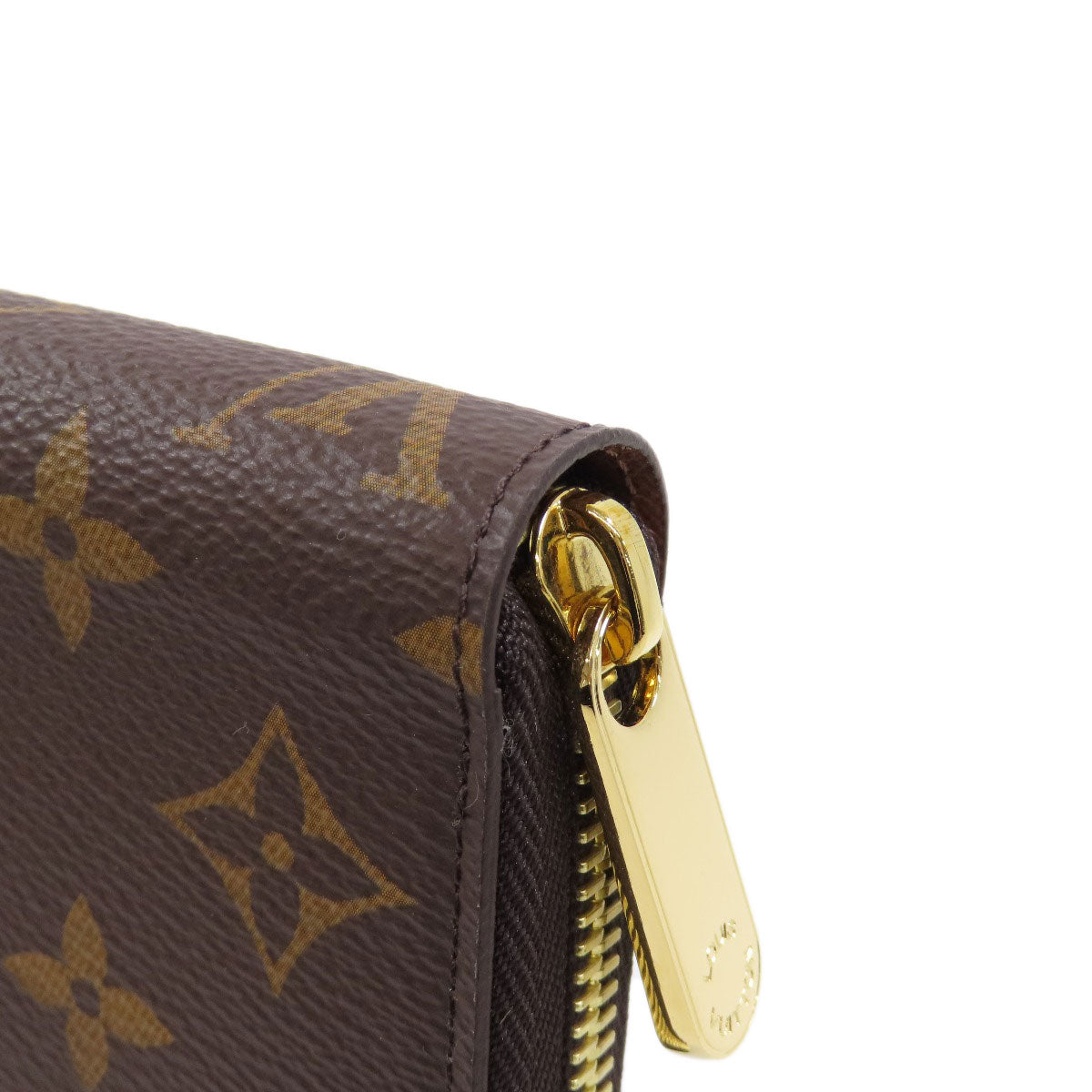 LOUIS VUITTON Long Wallet Purse M42616 Monogram canvas Brown Zippy wallet Women Used Authentic