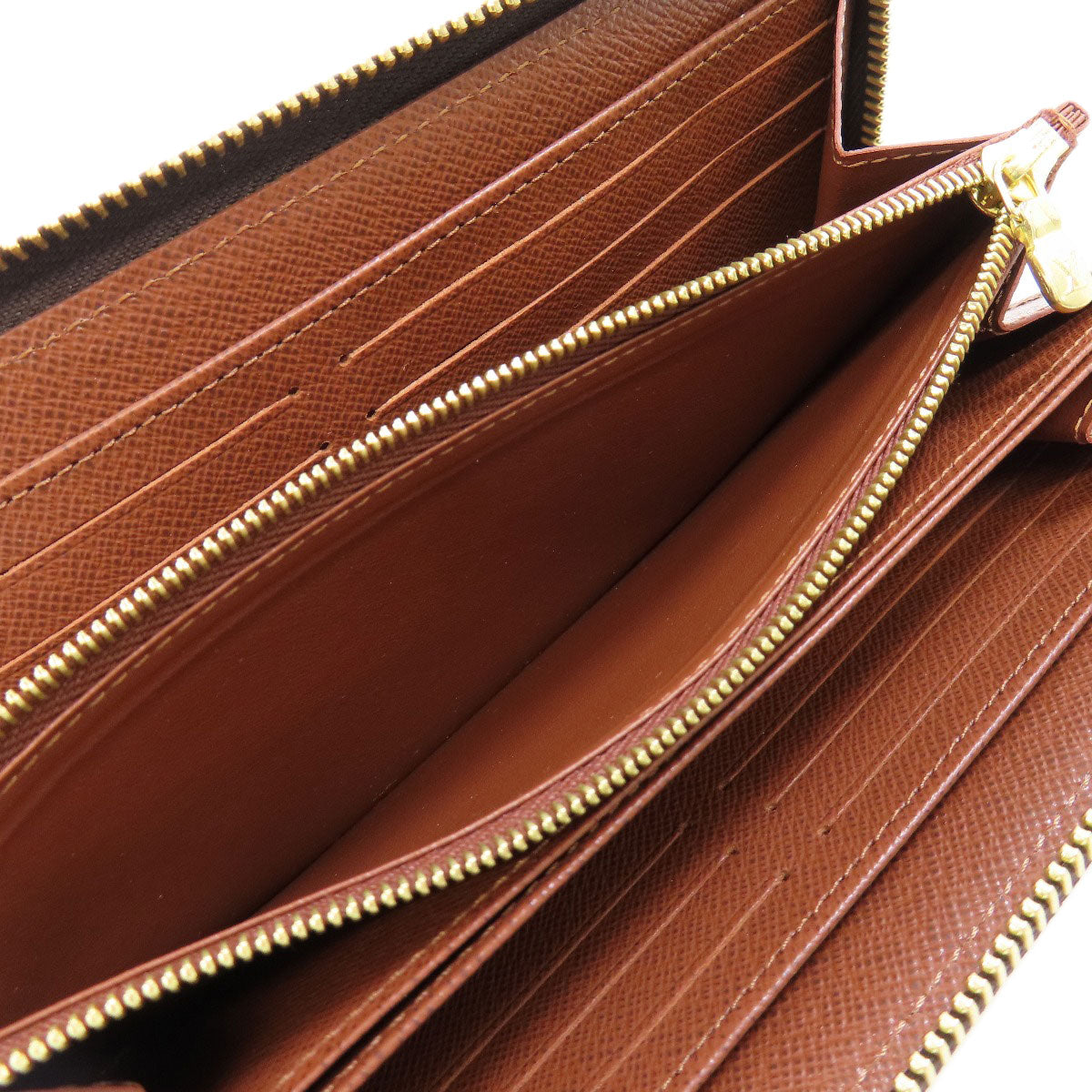 LOUIS VUITTON Long Wallet Purse M42616 Monogram canvas Brown Zippy wallet Women Used Authentic