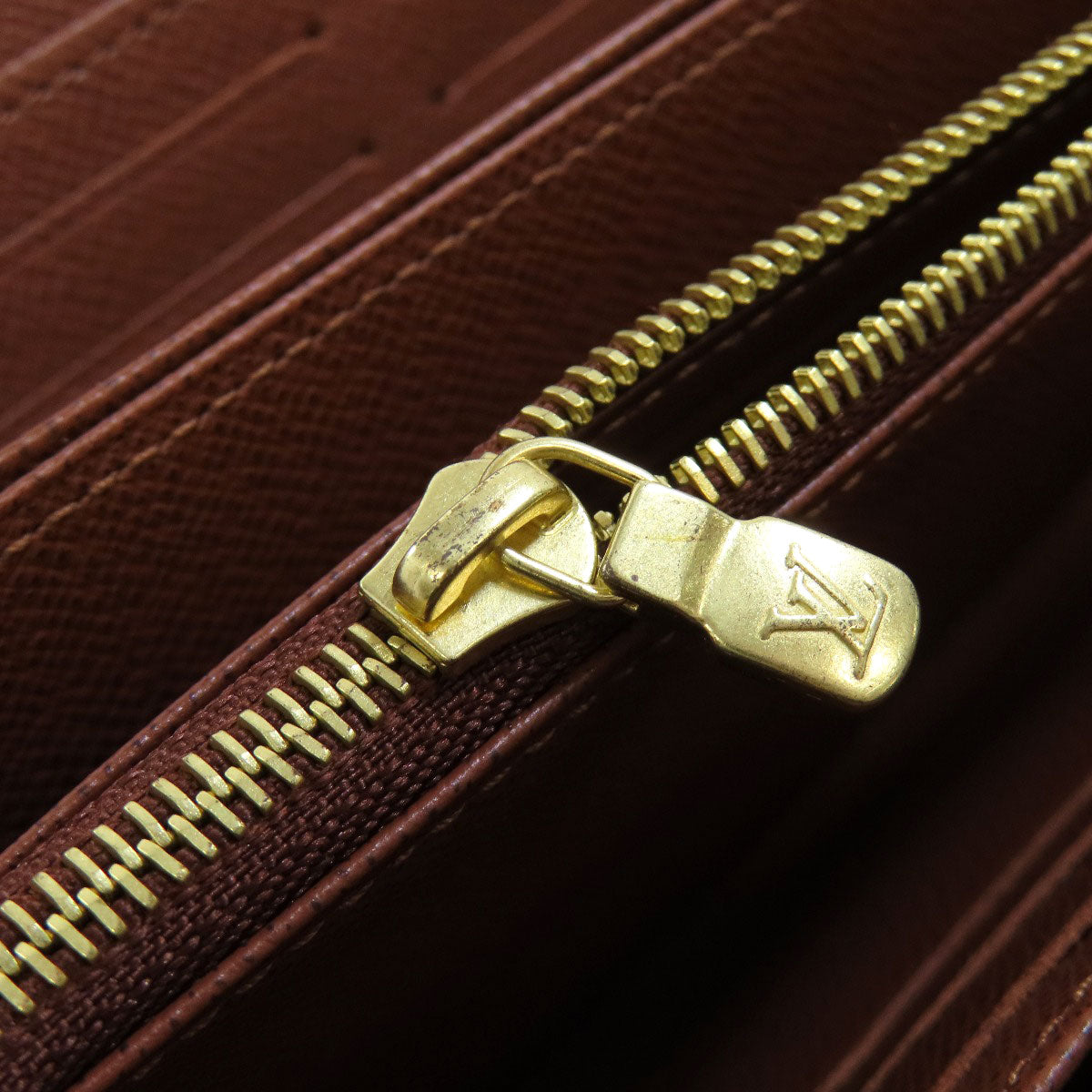 LOUIS VUITTON Long Wallet Purse M42616 Monogram canvas Brown Zippy wallet Women Used Authentic
