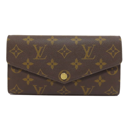 LOUIS VUITTON Long Wallet Purse M62234 Monogram canvas Brown Portefeuille Sara Women Used Authentic