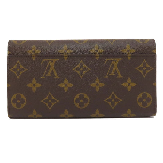 LOUIS VUITTON Long Wallet Purse M62234 Monogram canvas Brown Portefeuille Sara Women Used Authentic