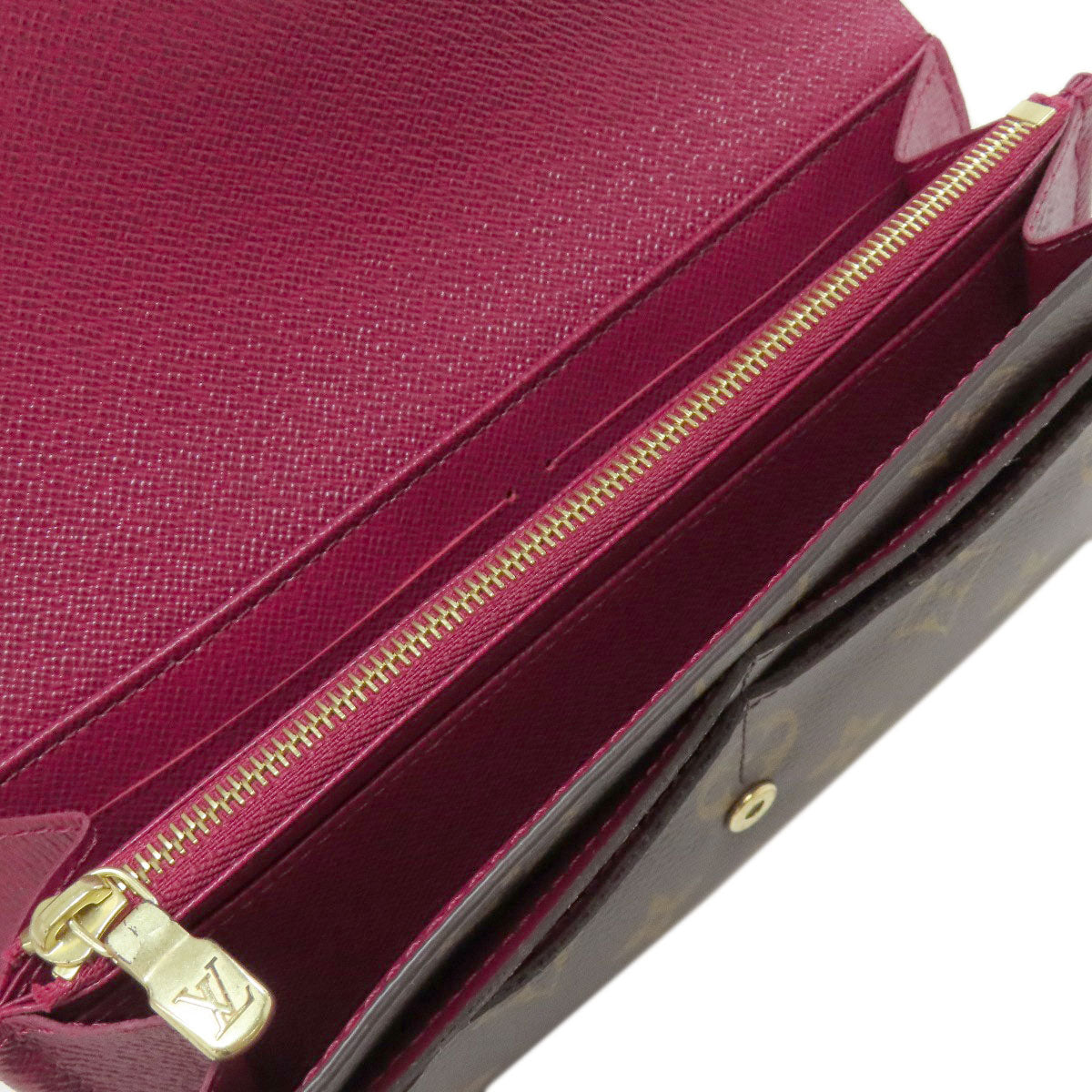 LOUIS VUITTON Long Wallet Purse M62234 Monogram canvas Brown Portefeuille Sara Women Used Authentic