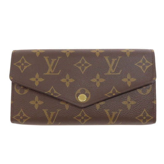 LOUIS VUITTON Long Wallet Purse M62234 Monogram canvas Brown Portefeuille Sara Women Used Authentic