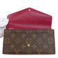 LOUIS VUITTON Long Wallet Purse M62234 Monogram canvas Brown Portefeuille Sara Women Used Authentic