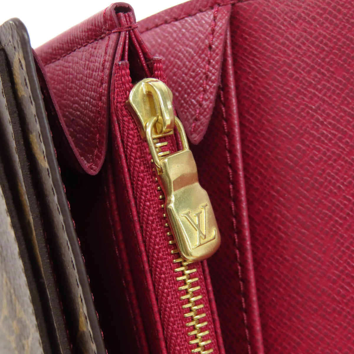 LOUIS VUITTON Long Wallet Purse M62234 Monogram canvas Brown Portefeuille Sara Women Used Authentic