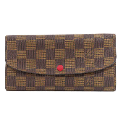LOUIS VUITTON Long Wallet Purse M60697 Monogram canvas Brown Portefeuille Emily Women Used Authentic