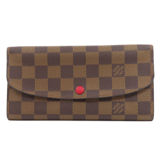 LOUIS VUITTON Long Wallet Purse M60697 Monogram canvas Brown Portefeuille Emily Women Used Authentic