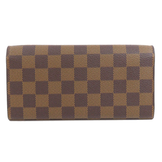 LOUIS VUITTON Long Wallet Purse M60697 Monogram canvas Brown Portefeuille Emily Women Used Authentic