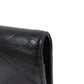 CHANEL Long Wallet Purse Calfskin black logo SilverMetal mens Used Authentic